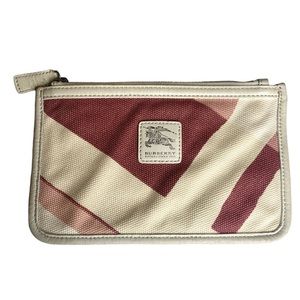 Burberry Vintage Pink and White Checkered Pouch
